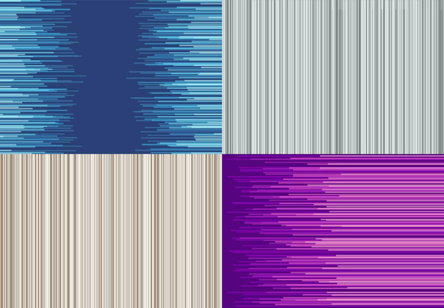 Set of four colorful background with straight lines. Vector illustration.