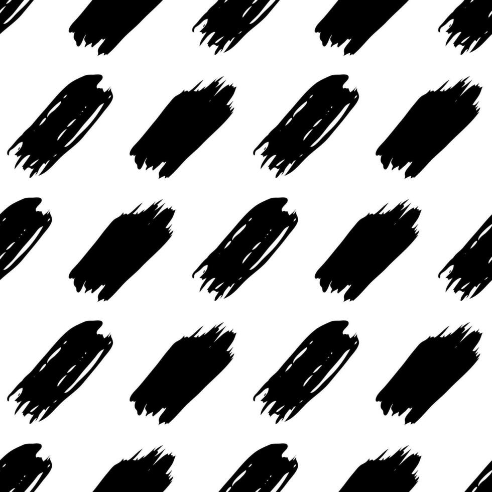 Seamless pattern with dark hand drawn scribble smear on white background. Abstract grunge texture. Vector illustration