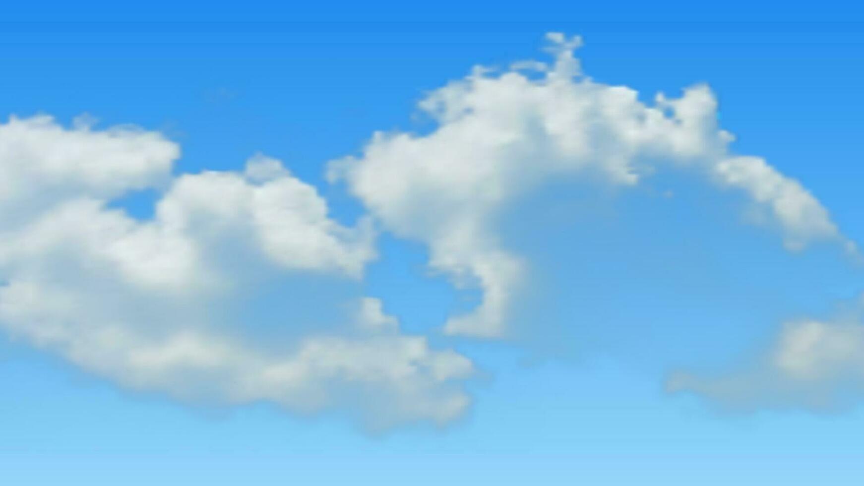 Natural background with cloud on blue sky. Realistic cloud on blue backdrop. Vector illustration