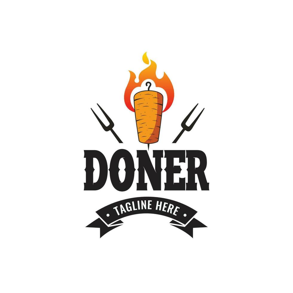 doner brocheta logo modelo. doner brocheta logo para restaurantes y mercados. vector