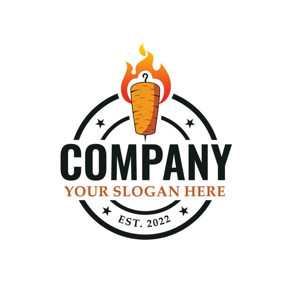 Vector Doner Kebab Logo. Doner kebab emblems