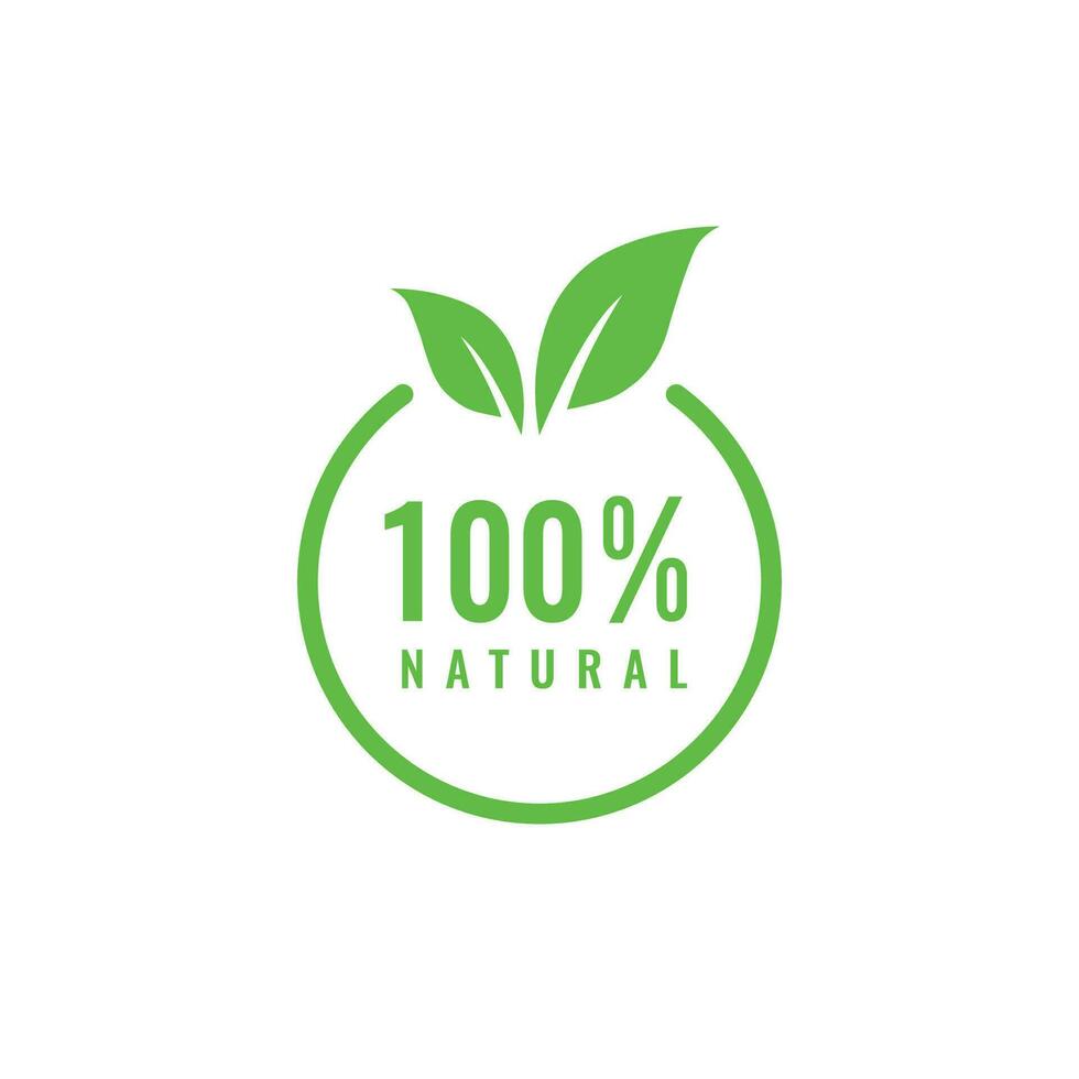 100 percent natural vector logo design template