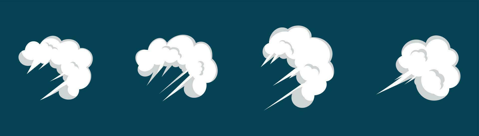 smoke effect cartoon comic style for speed vector