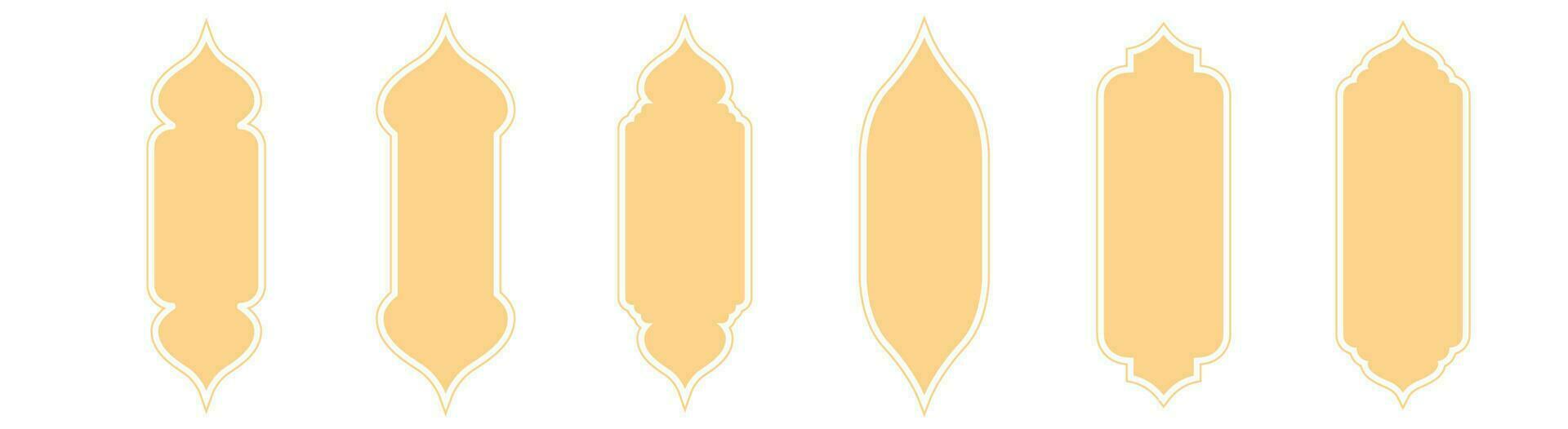 arabic style frame border set islamic style ornamental frame vector