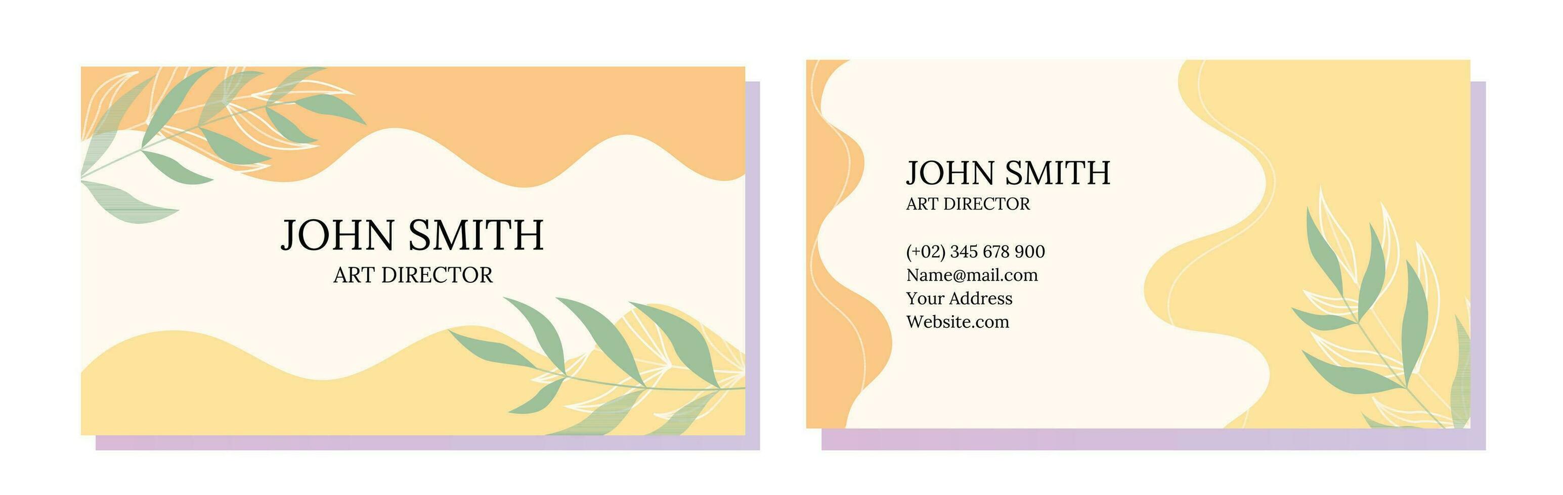 abstract bohemian style namce card business card vector