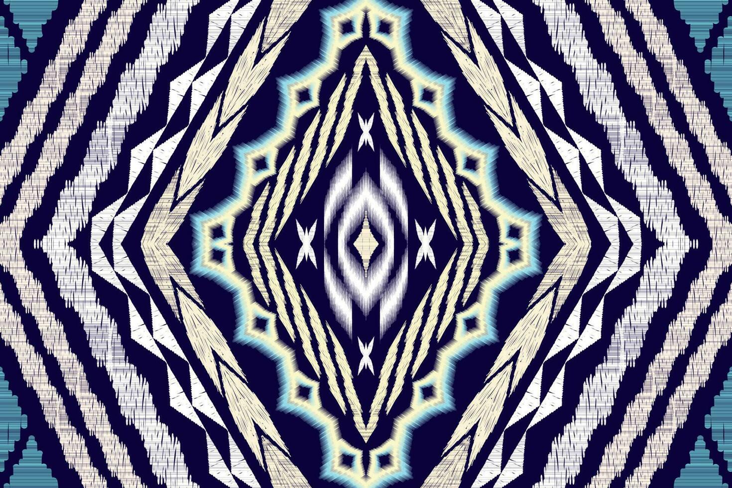 Ikat Figure aztec embroidery style. Geometric ethnic oriental traditional art pattern.Design for ethnic background,wallpaper,fashion,clothing,wrapping,fabric,element,sarong,graphic,vector illustration vector