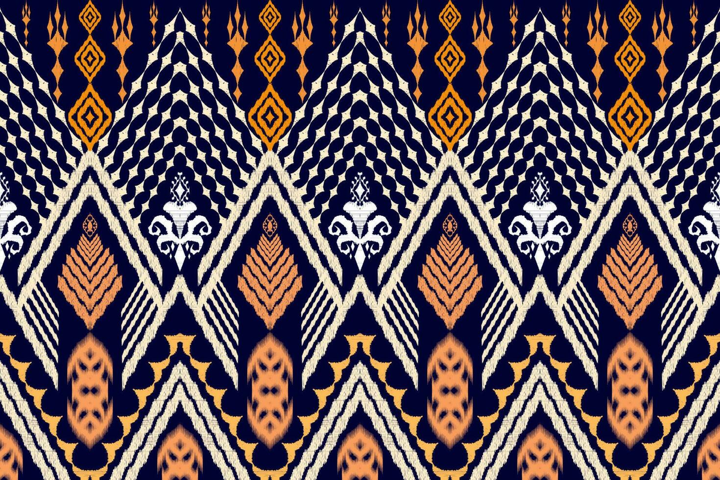 Ikat Figure aztec embroidery style. Geometric ethnic oriental traditional art pattern.Design for ethnic background,wallpaper,fashion,clothing,wrapping,fabric,element,sarong,graphic,vector illustration vector