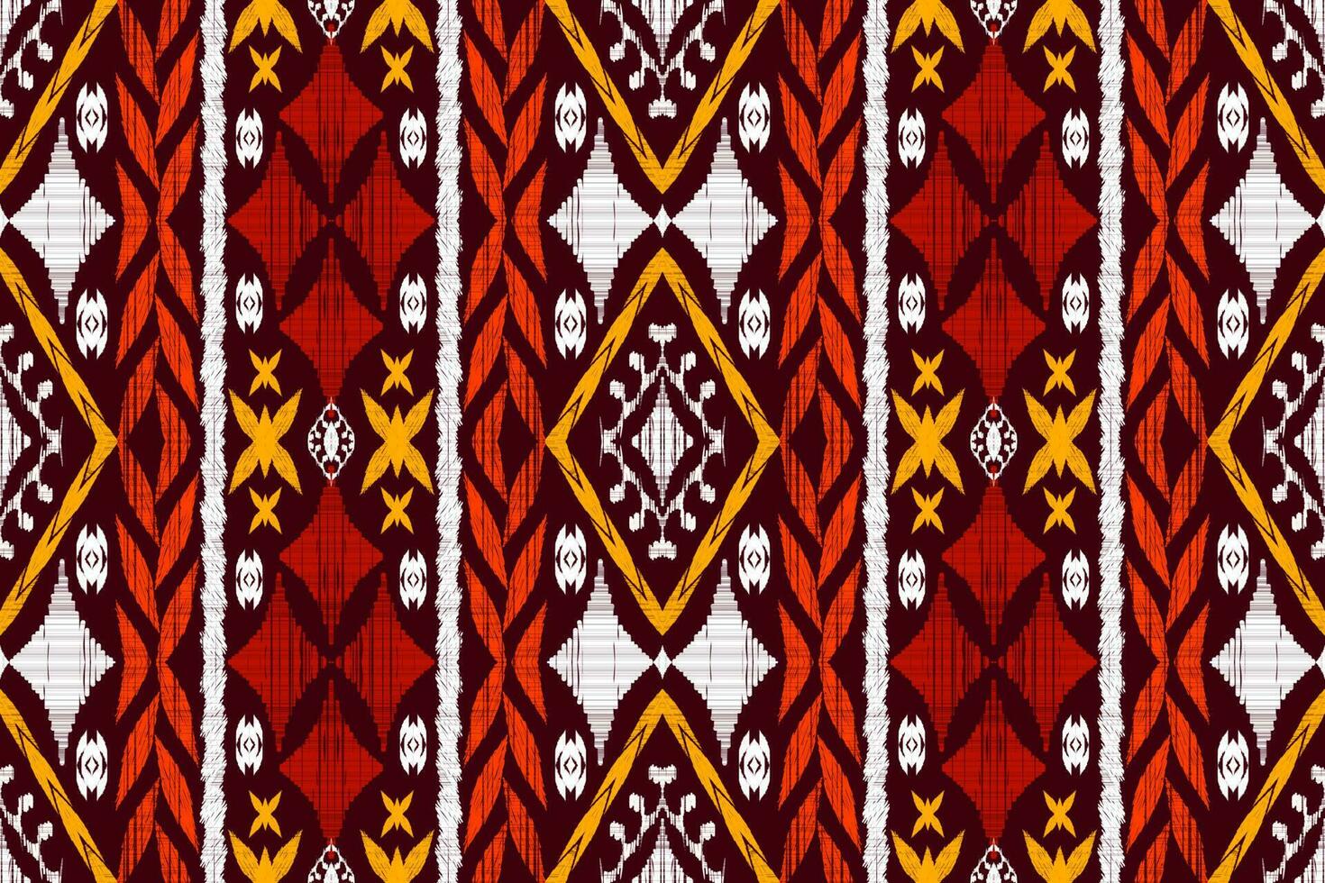 Ikat Figure aztec embroidery style. Geometric ethnic oriental traditional art pattern.Design for ethnic background,wallpaper,fashion,clothing,wrapping,fabric,element,sarong,graphic,vector illustration vector