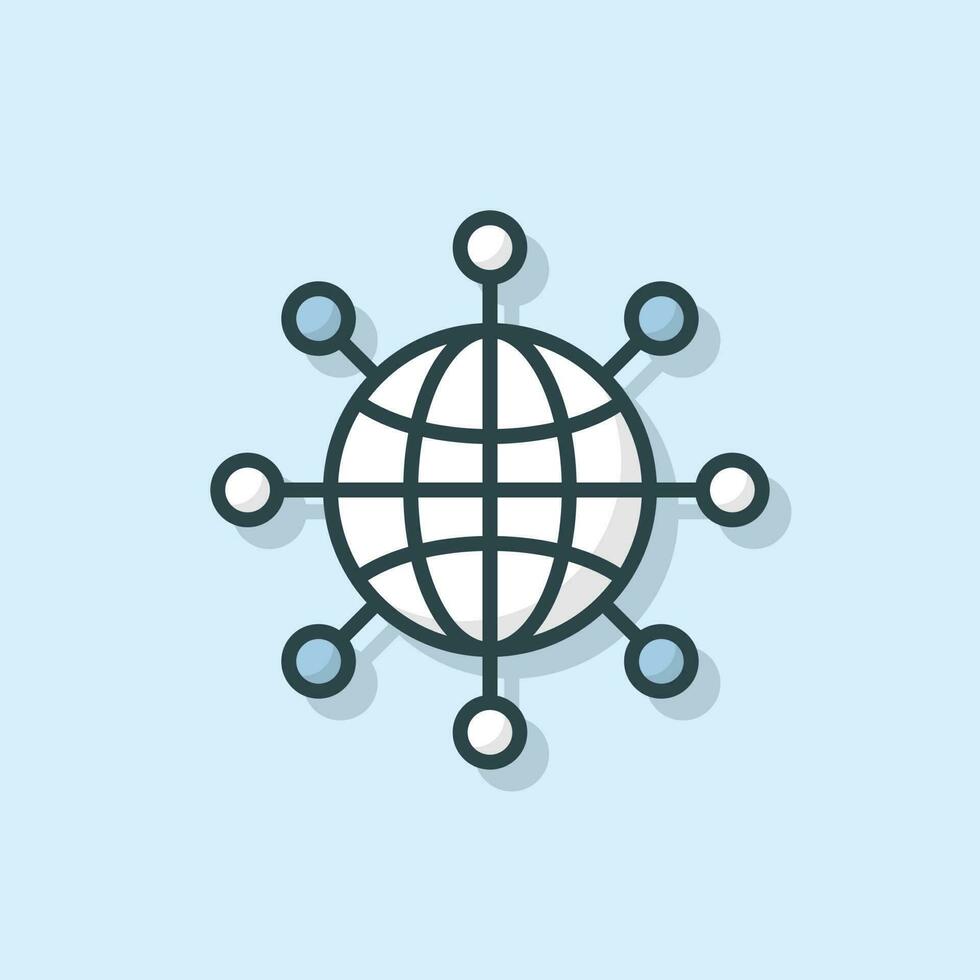 Network business and finance mnimal icon vector