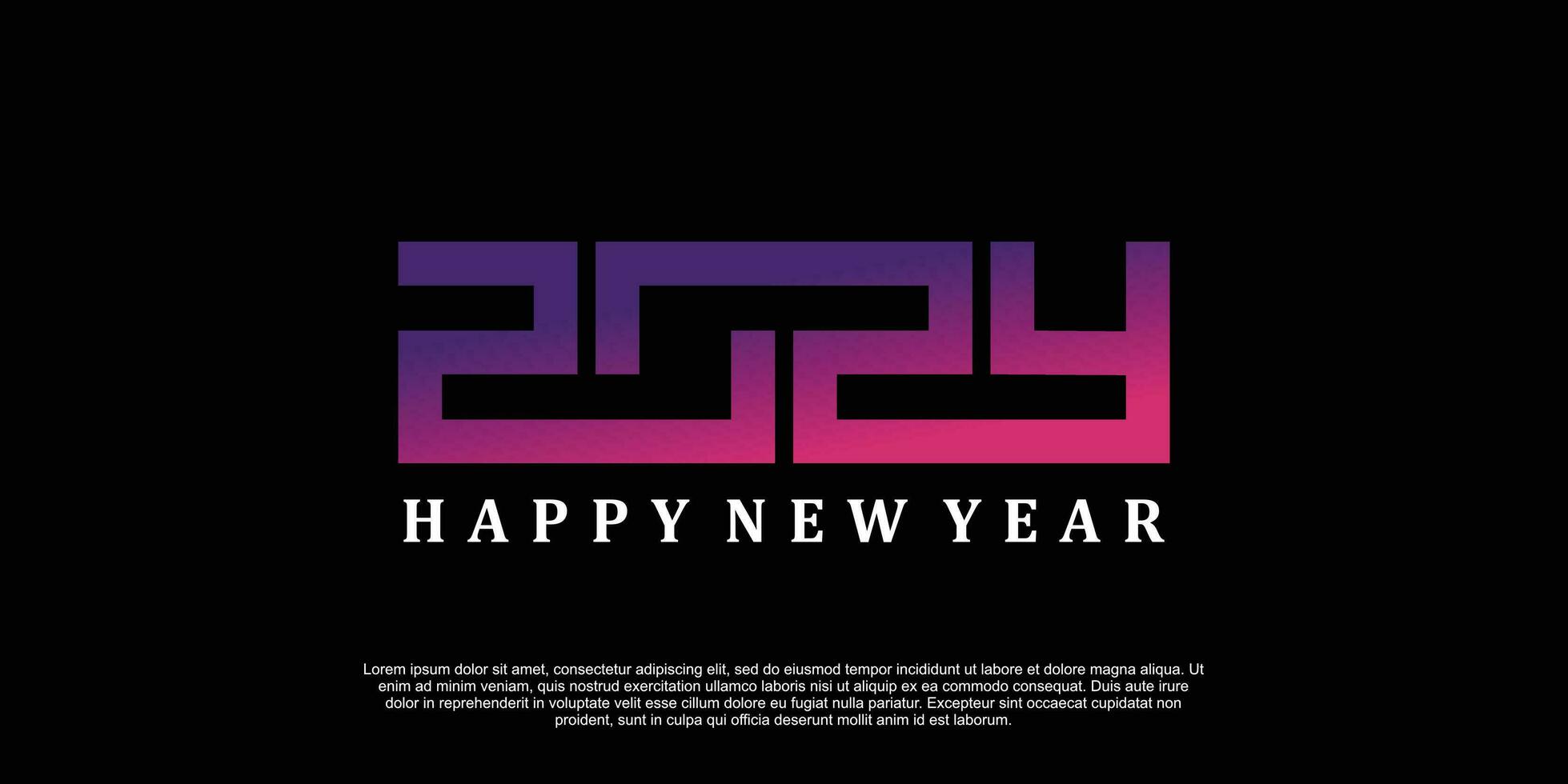 2024 happy new year logo design vector