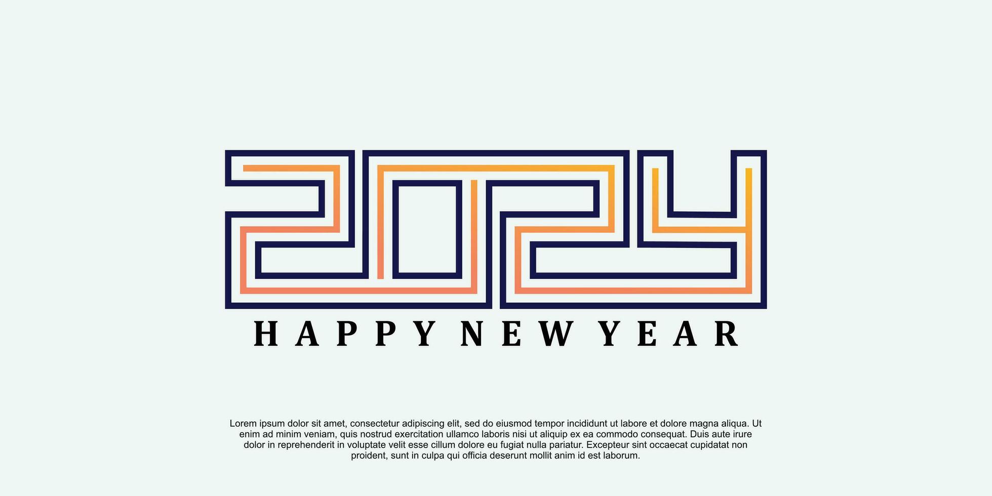 2024 happy new year logo design vector