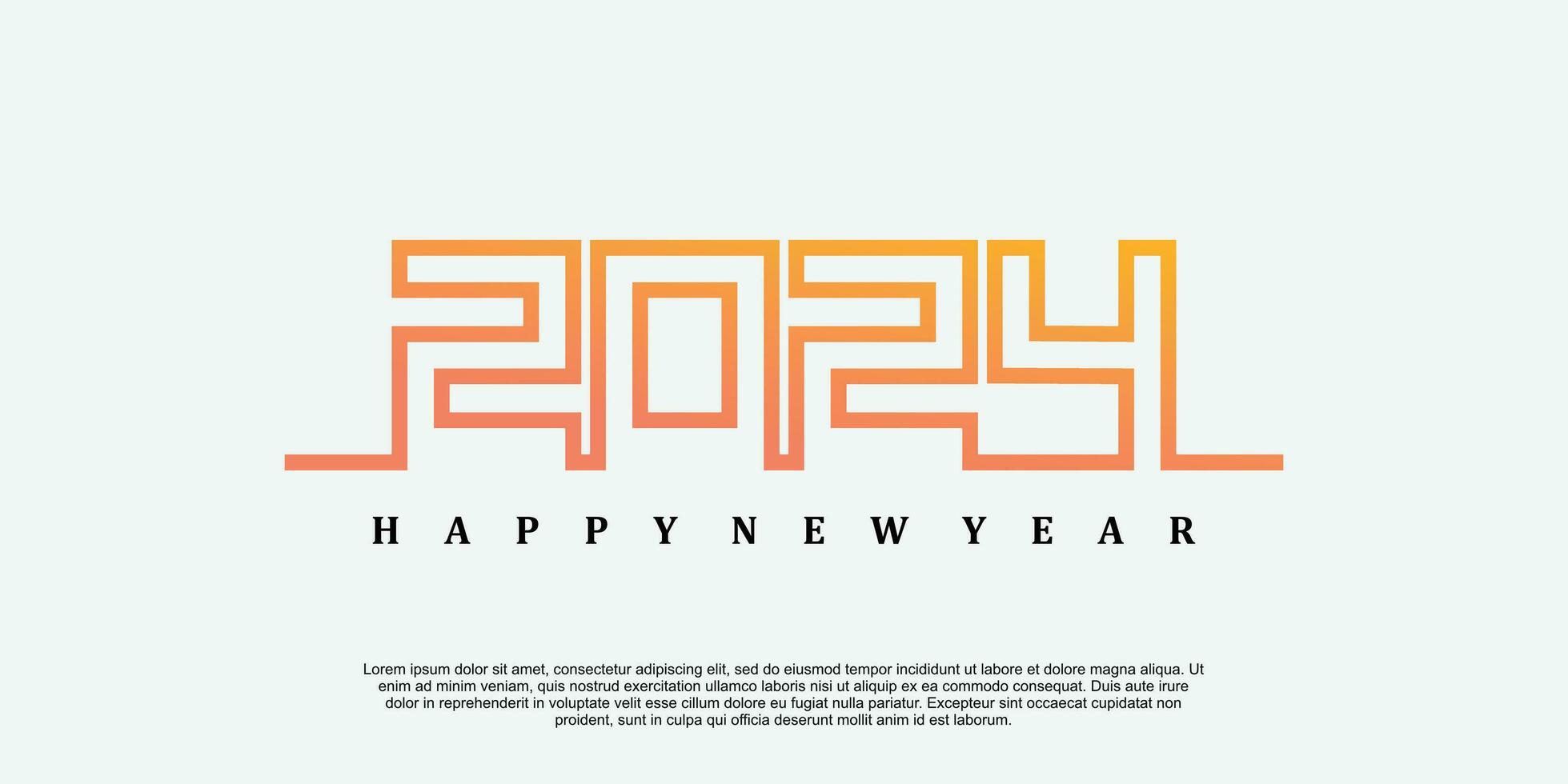 2024 happy new year logo design vector