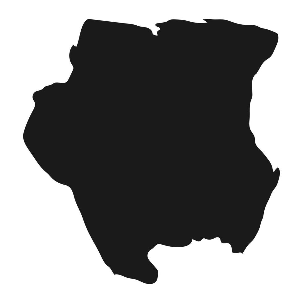 Mapa de Surinam muy detallado con bordes aislados en segundo plano. vector