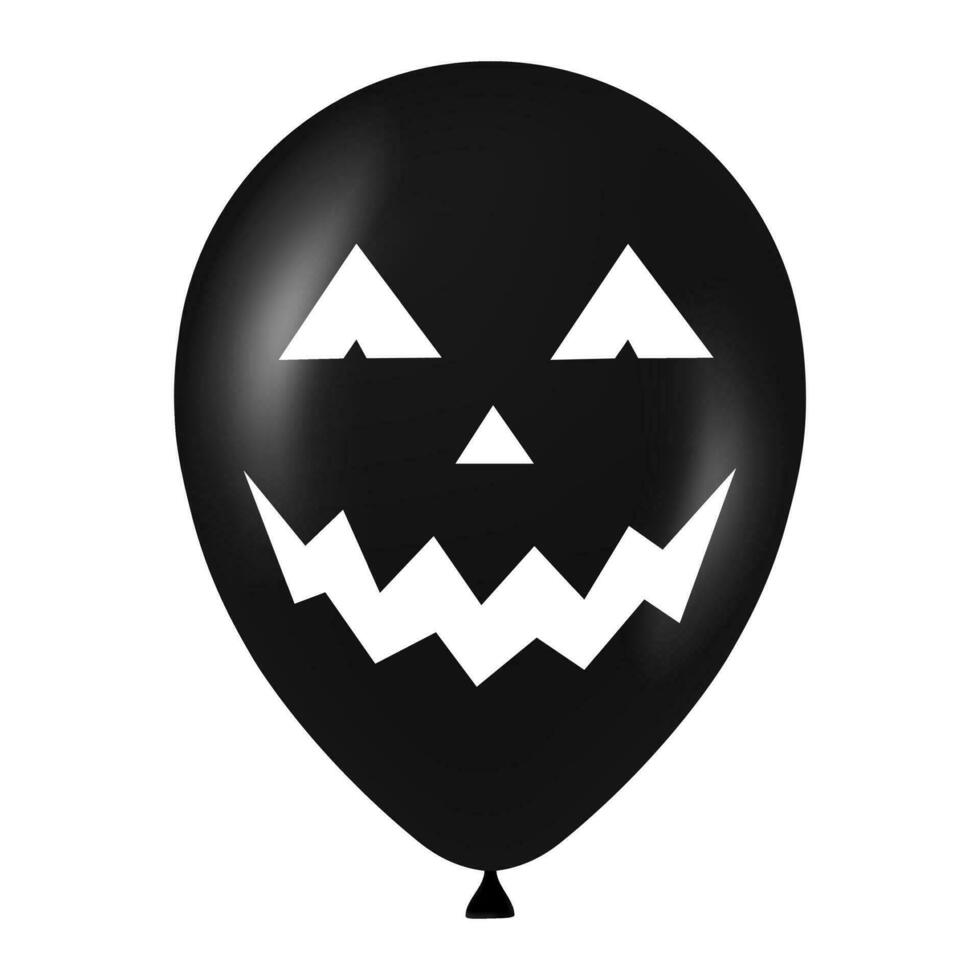 Halloween black balloon illustration with scary and funny face vector