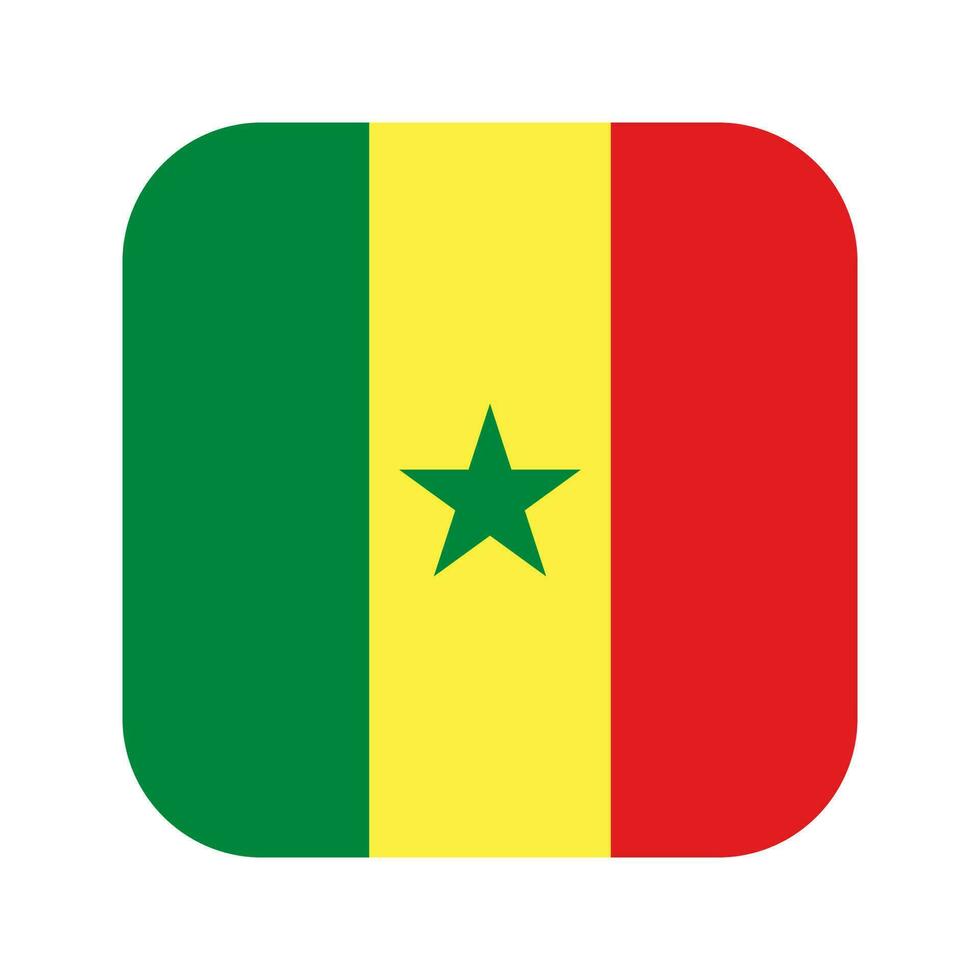 Senegal flag simple illustration for independence day or election vector