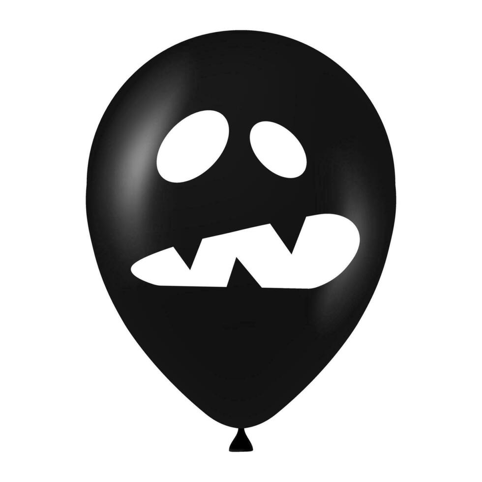 Víspera de Todos los Santos negro globo ilustración con de miedo y gracioso cara vector