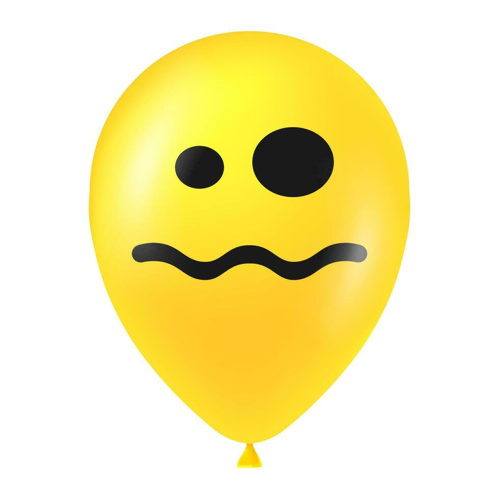 Halloween yellow balloon illustration with scary and funny face vector