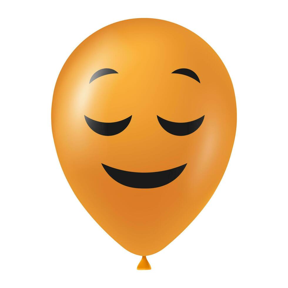 Halloween orange balloon illustration with scary and funny face vector