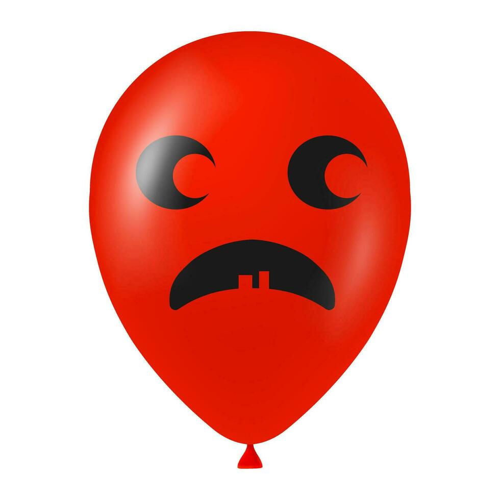 Víspera de Todos los Santos rojo globo ilustración con de miedo y gracioso cara vector