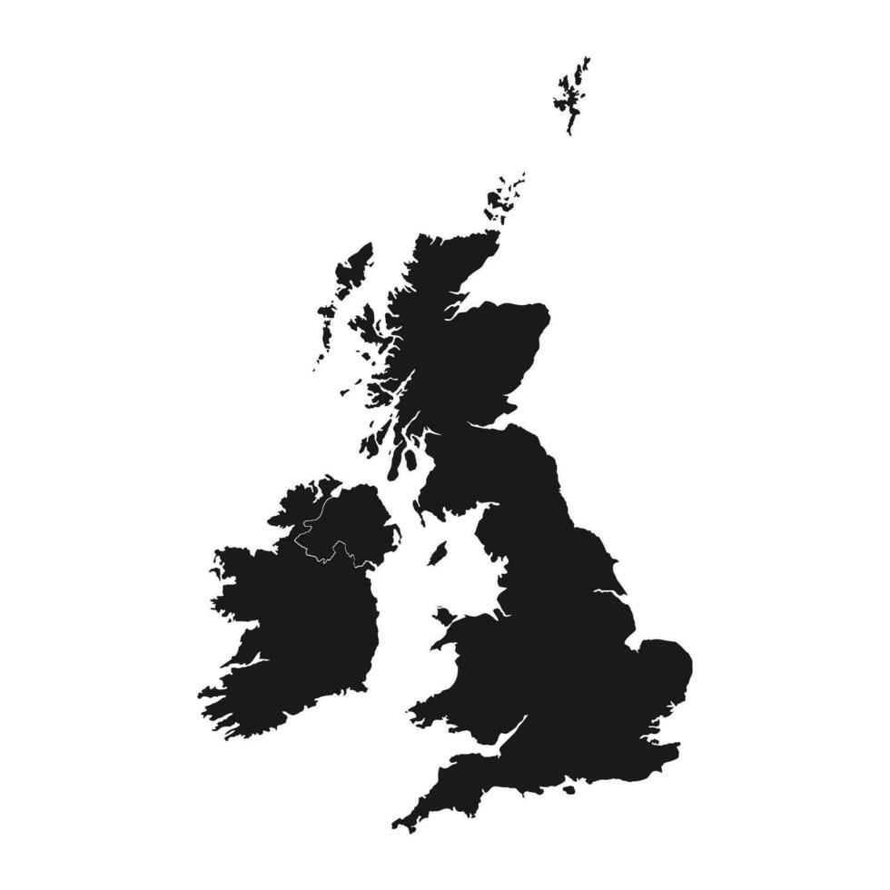 Mapa del Reino Unido muy detallado con bordes aislados en segundo plano. vector