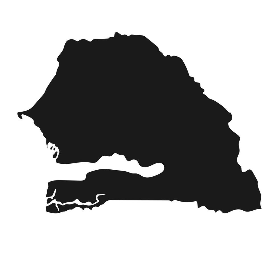 Mapa de Senegal muy detallado con bordes aislados en segundo plano. vector
