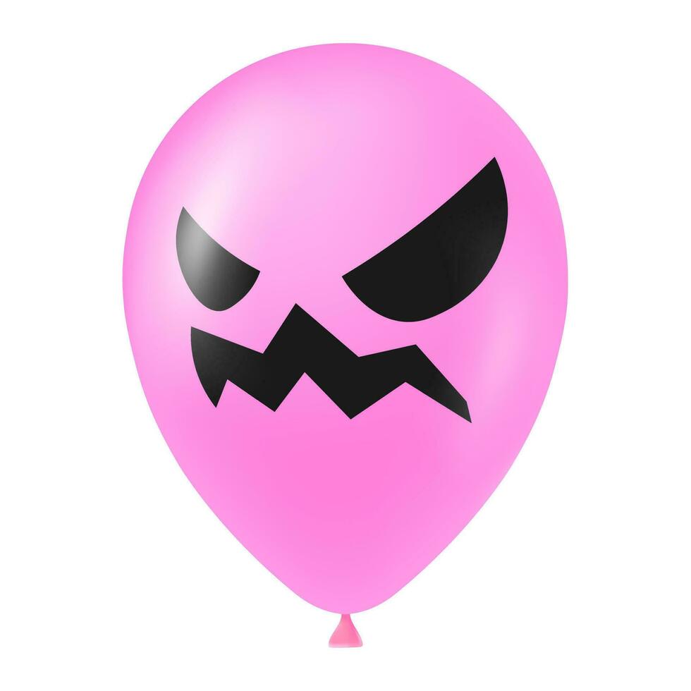 Víspera de Todos los Santos rosado globo ilustración con de miedo y gracioso cara vector