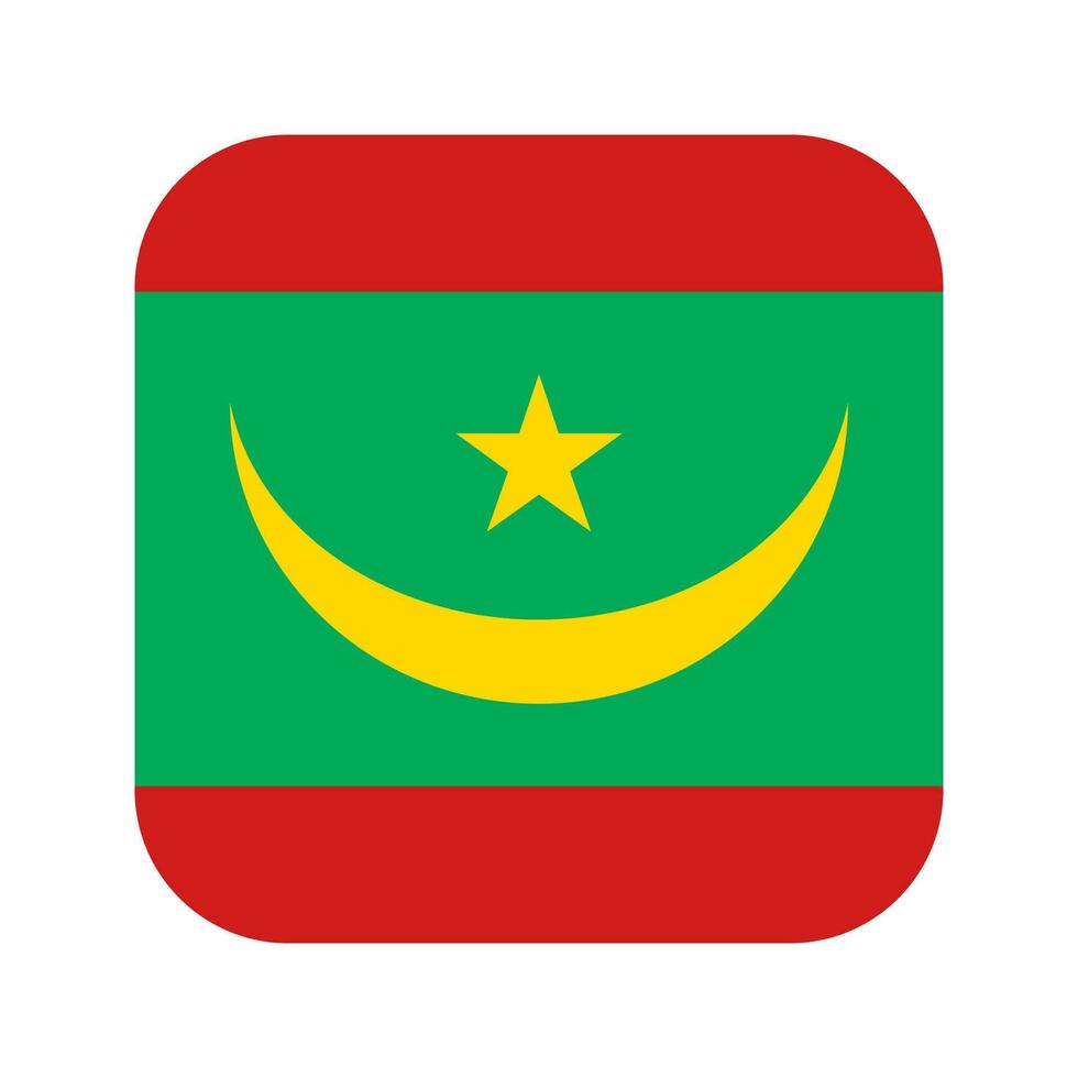 Mauritania flag simple illustration for independence day or election vector