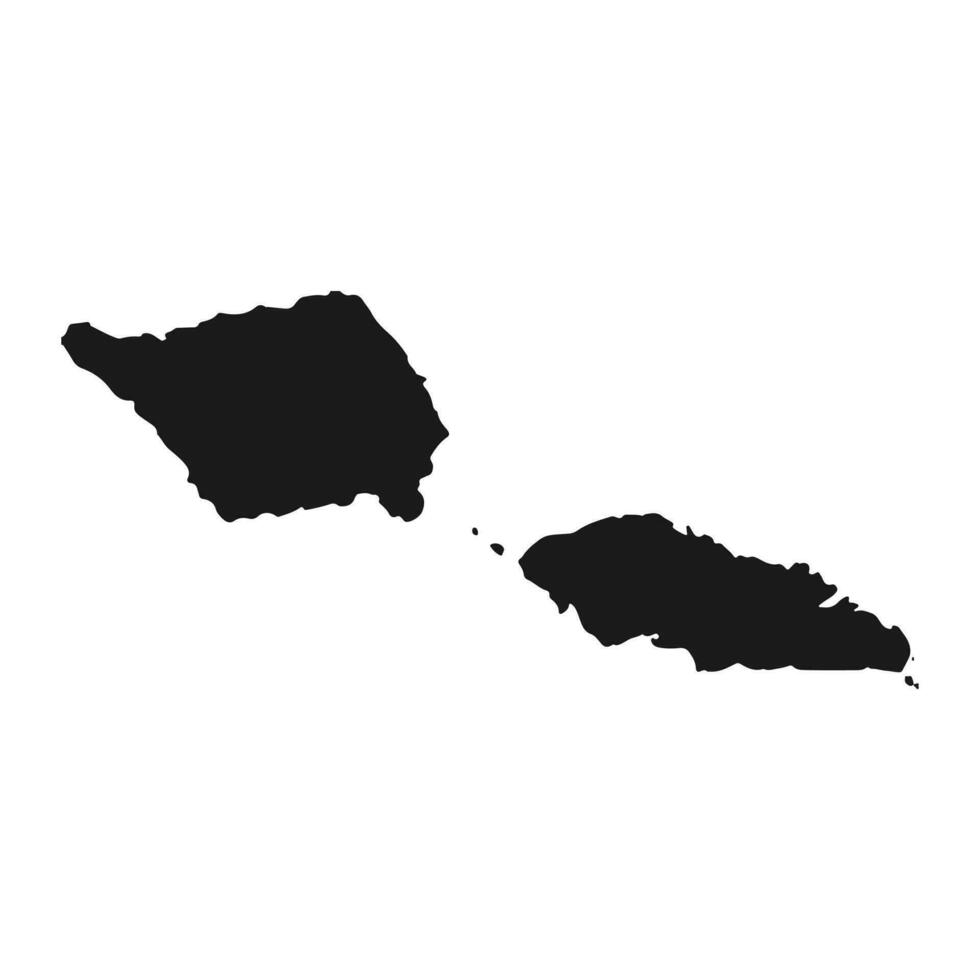 mapa de samoa muy detallado con bordes aislados en el fondo vector