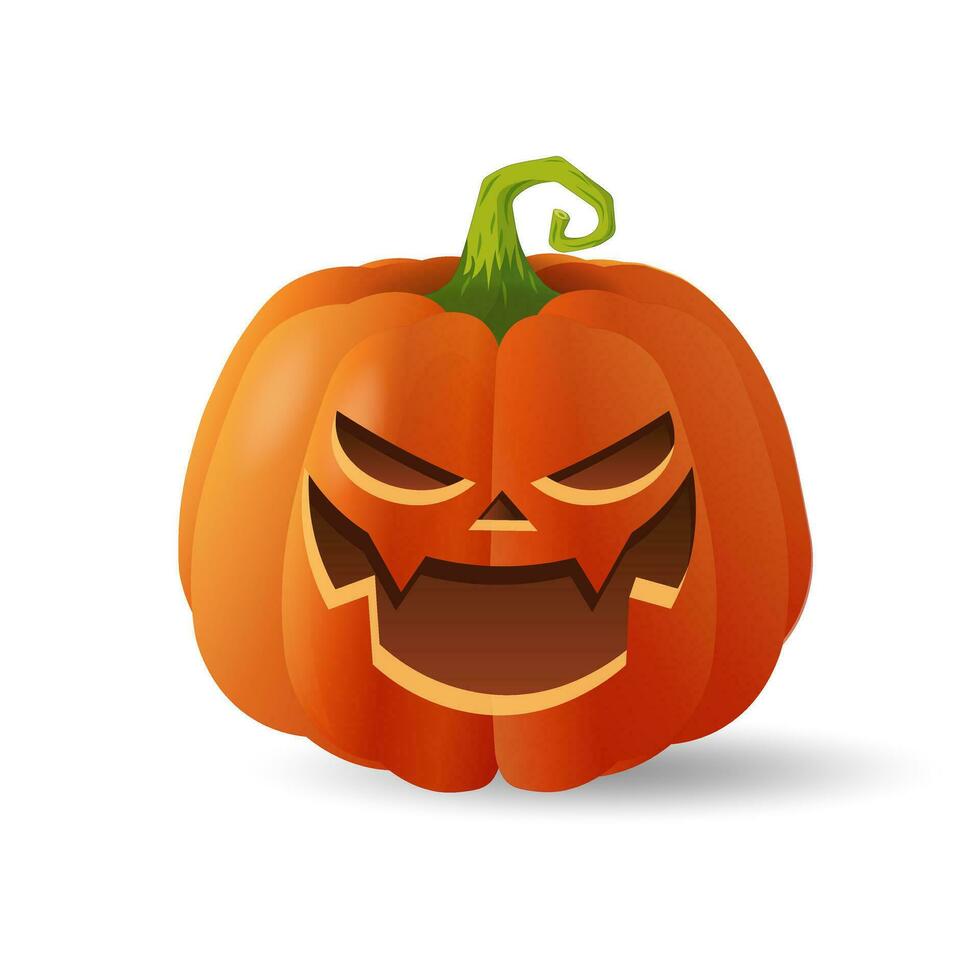 concepto de dibujos animados de vacaciones de calabaza naranja de miedo de halloween vector