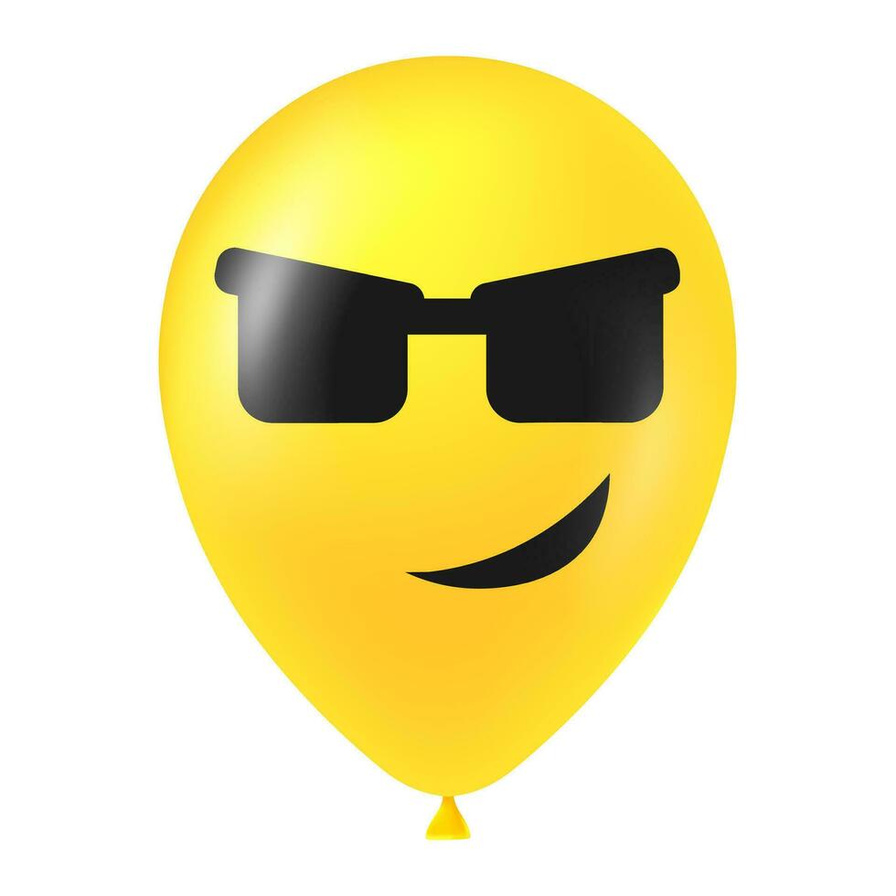 Halloween yellow balloon illustration with scary and funny face vector