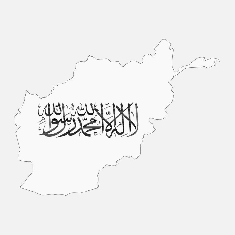 Afghanistan map silhouette with flag  isolated on white background vector