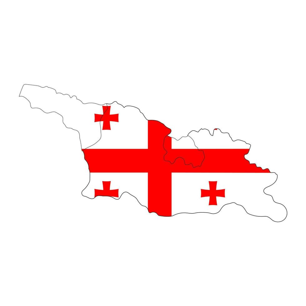 Georgia mapa silueta con bandera aislado en blanco antecedentes vector