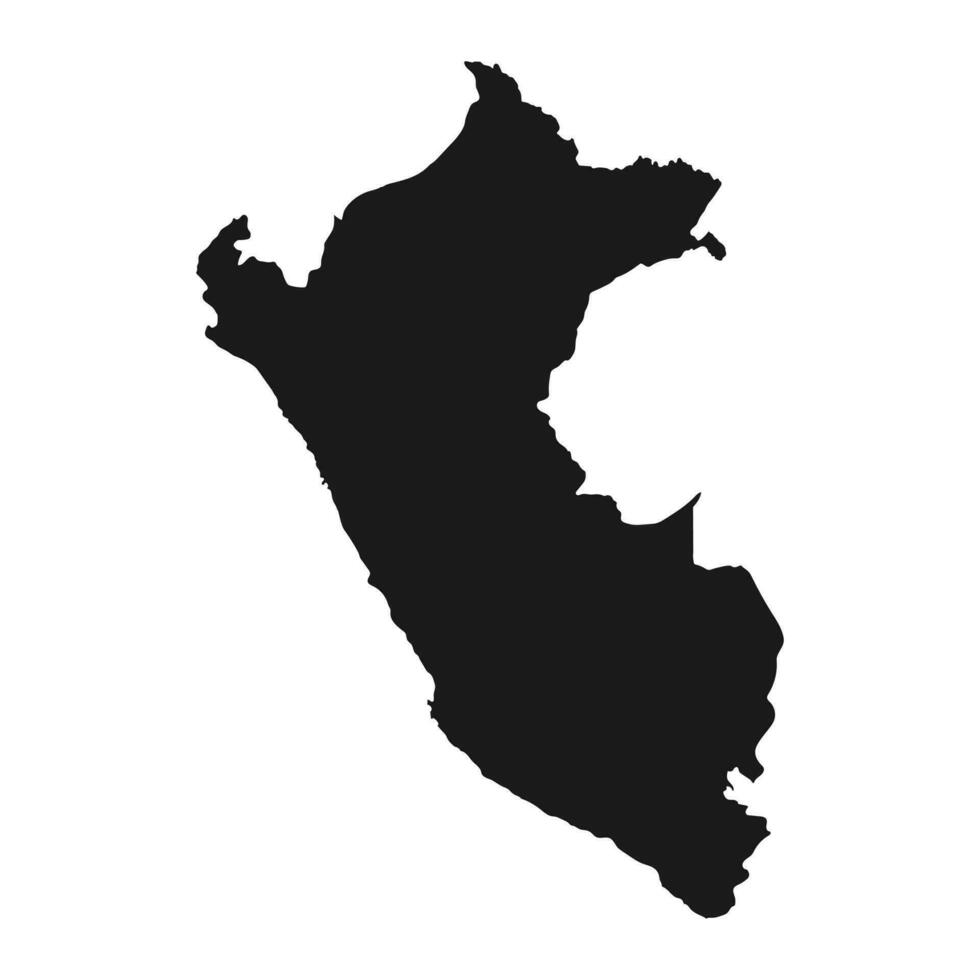 Mapa de Perú altamente detallado con bordes aislados en segundo plano. vector