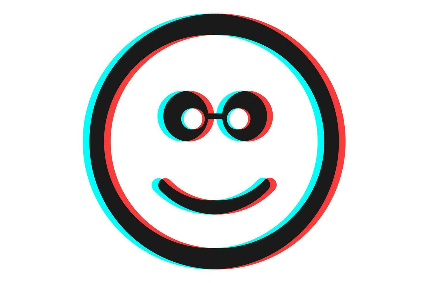 Smile icon Vector illustration in blue red and white colors