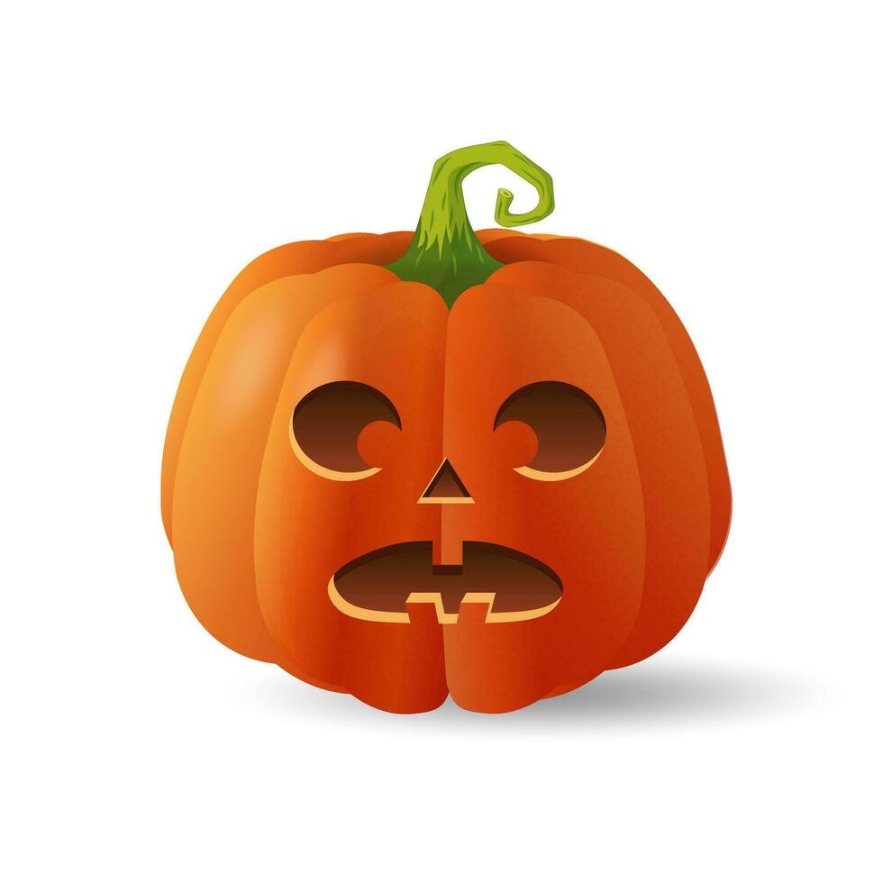 Halloween scary orange pumpkin Holiday cartoon concept vector