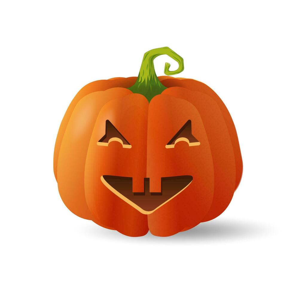 Halloween scary orange pumpkin Holiday cartoon concept vector