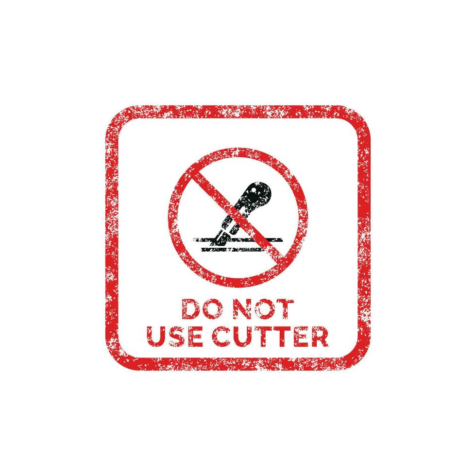 hacer no utilizar cortador embalaje marca icono símbolo vector