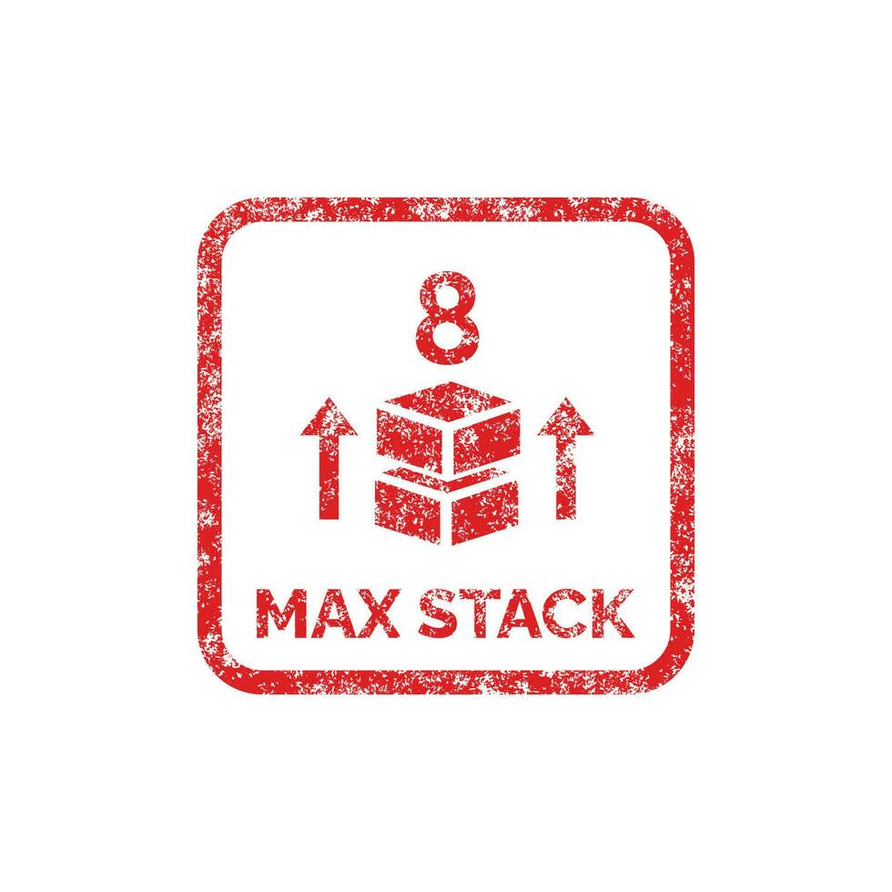 Max stack packaging mark icon symbol vector