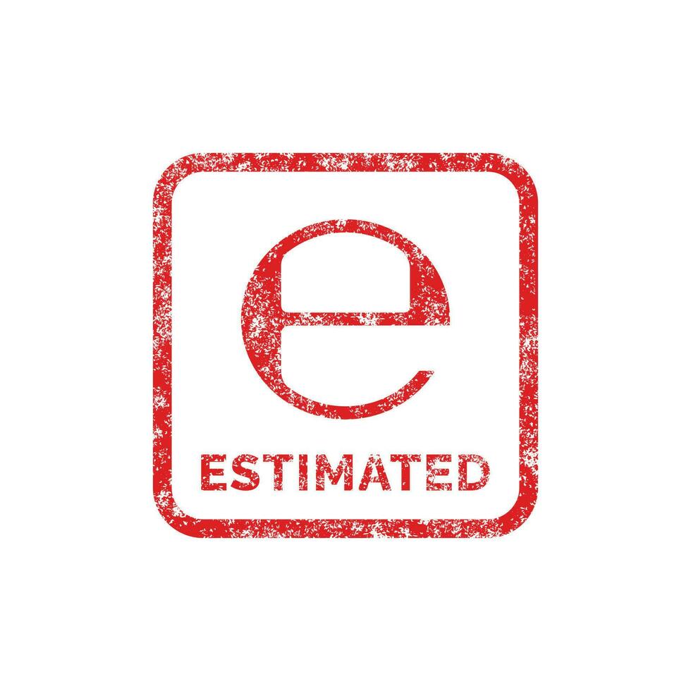 Estimated packaging mark icon symbol vector