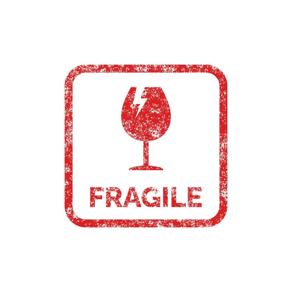 Fragile packaging mark icon symbol vector