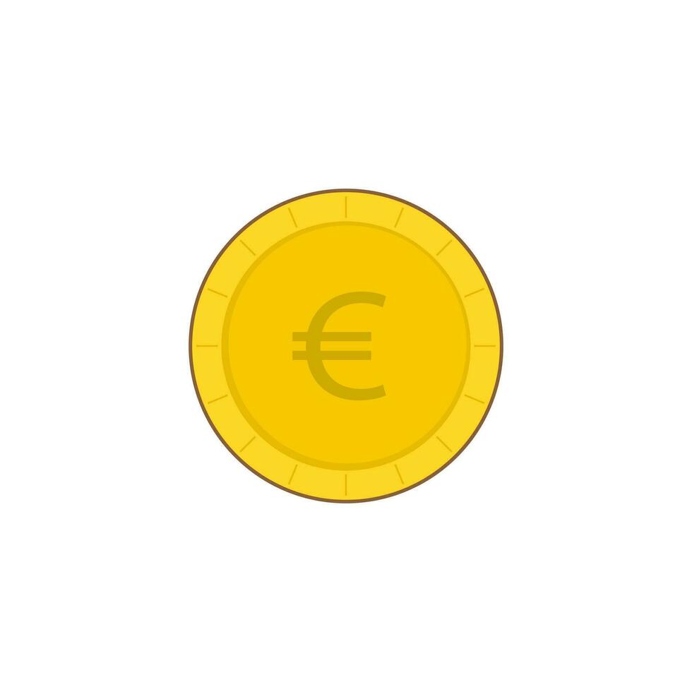 euro coin icon vector. flat design illustration vector