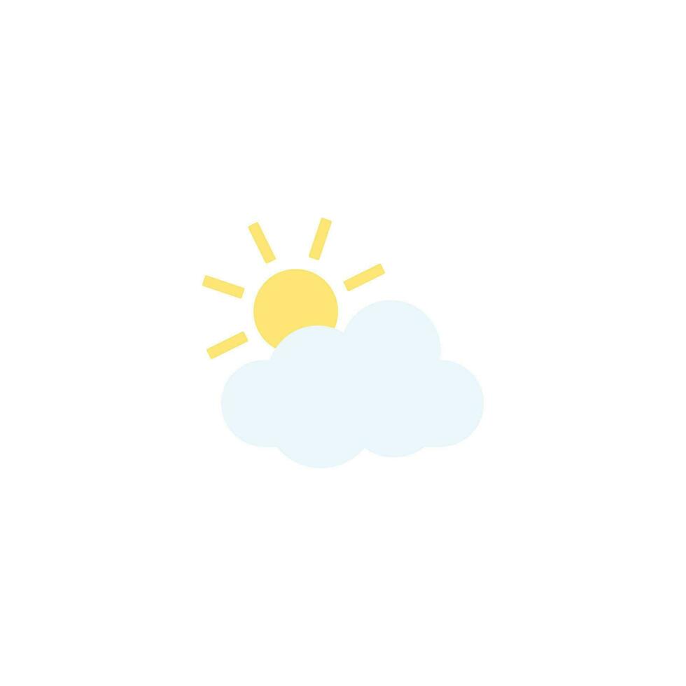 Sunny cloudy weather icon vector isolated