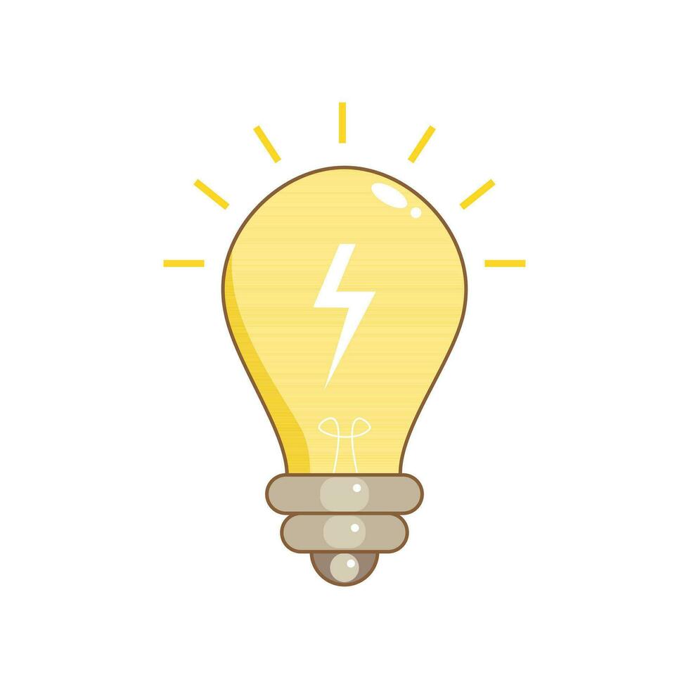 light bulb with bolt icon vector. flat design illustration vector