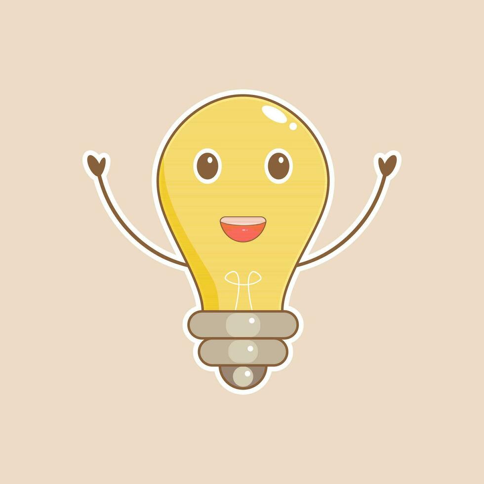 light bulb mascot vector. cartoon character illustration vector