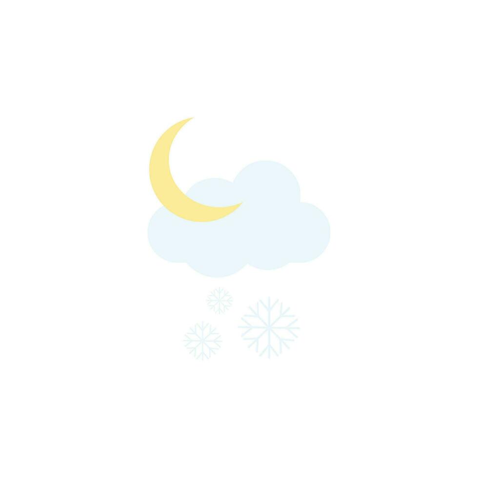 Snowfall weather at night icon vector