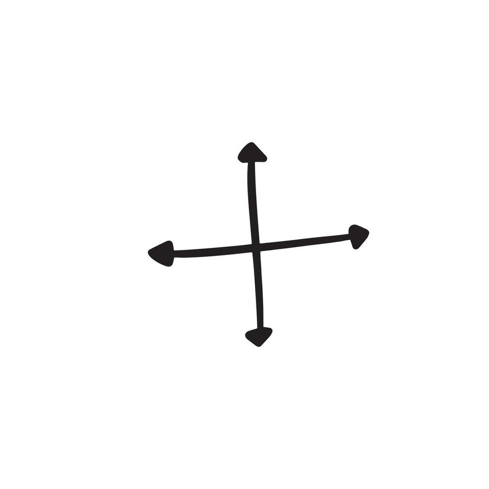 hand drawn arrow isolated on a white background. arrow icon vector