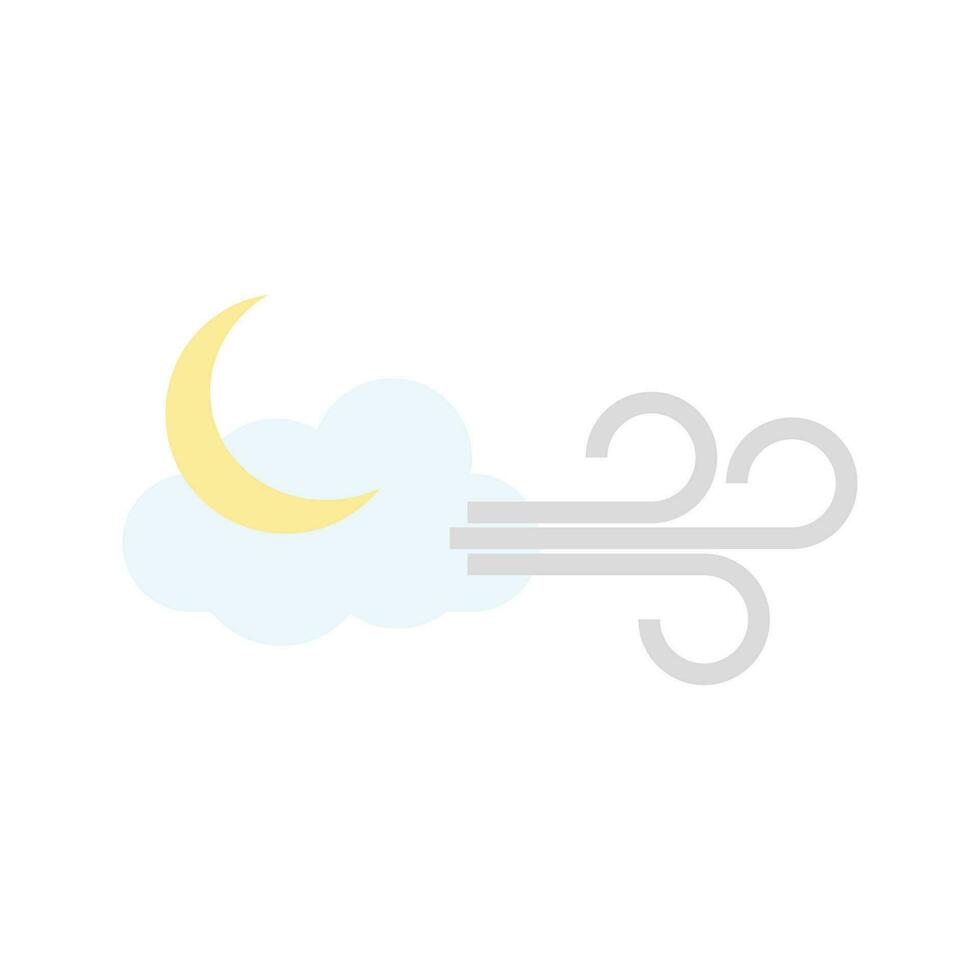 windy sunny weather icon illustration vector