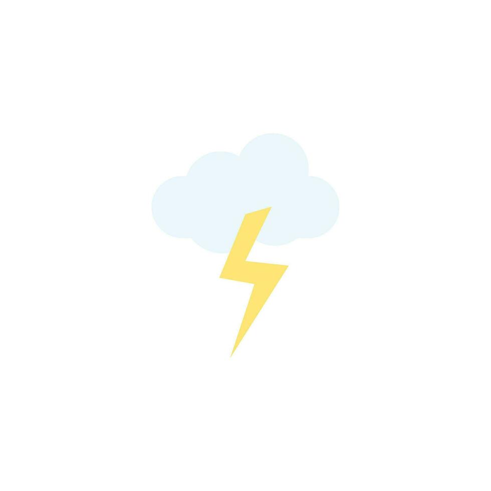 Cloudy weather and thunder icon vector