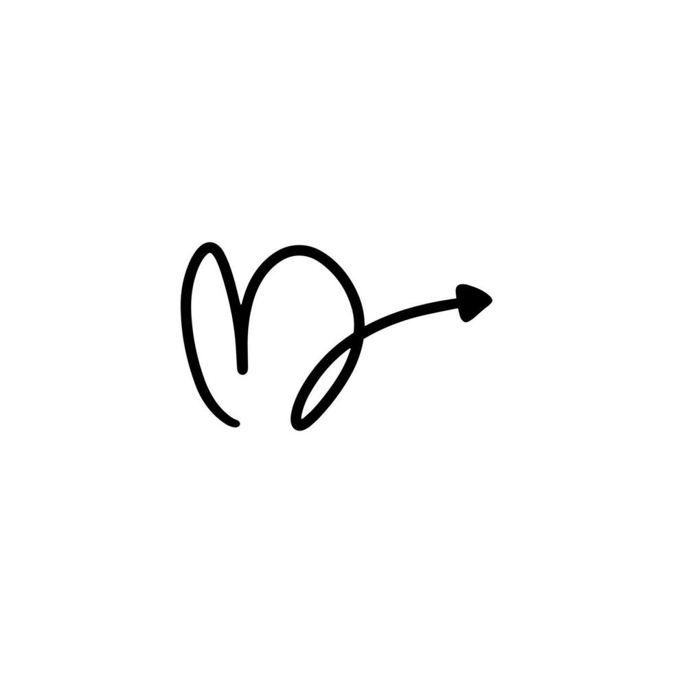 arrow icon hand drawn isolated vector