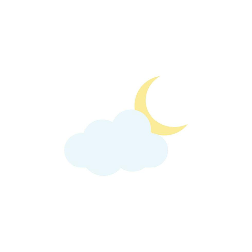 Cloudy night weather icon vector